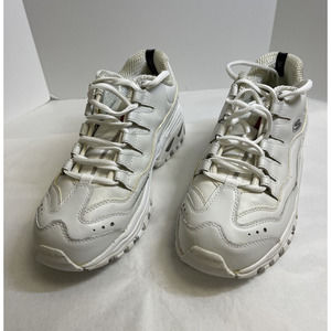 Skechers Sport Women's Sneakers White Shoes Lace Up Size 8 Great Condition